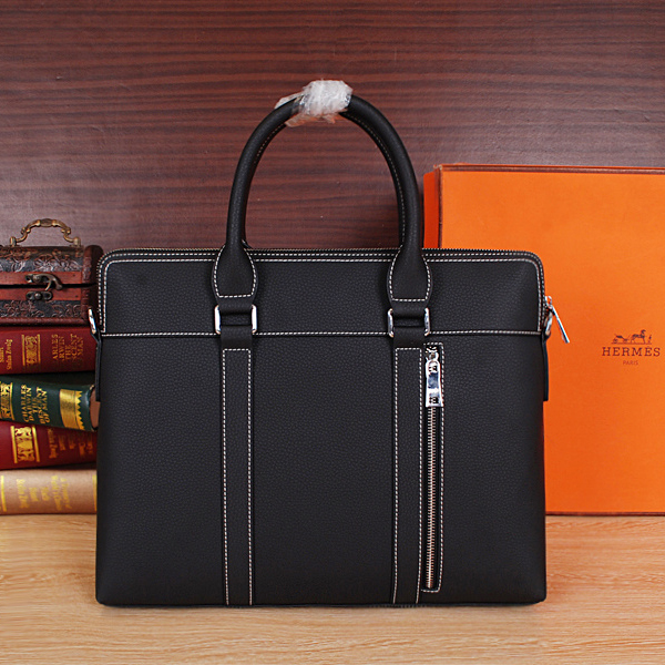 2015 Hermes Briefcase bag Original Calf Leather H8631 Black