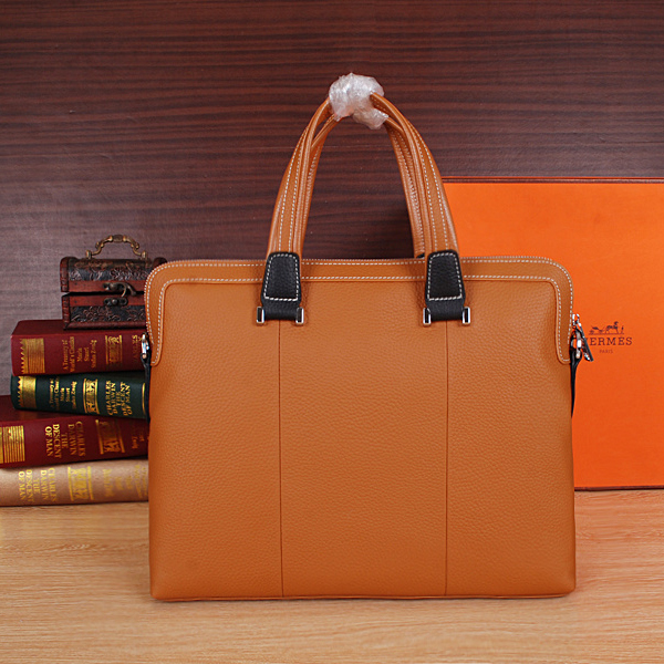 2015 Hermes Briefcase bag Original Calf Leather H8633 Wheat