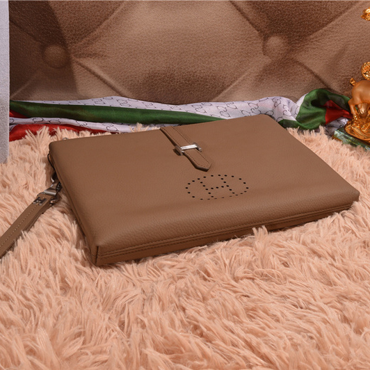 2015 Hermes Clutch Bag Calfskin Leather H9398 Khaki