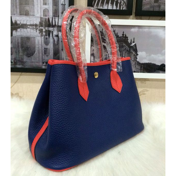 2015 Hermes Garden Party 30cm Tote Bags Original Leather Blue&Orange