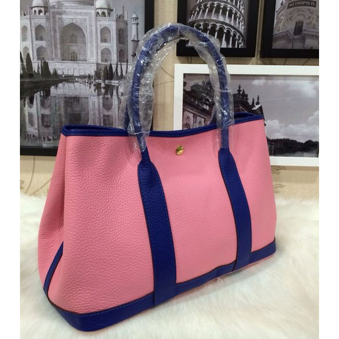 2015 Hermes Garden Party 36cm Tote Bags Original Leather Pink&Blue