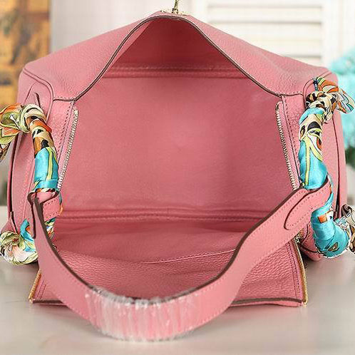 2015 Hermes Lindy 30CM Original Leather Shoulder Bag H1057 Pink in Gold