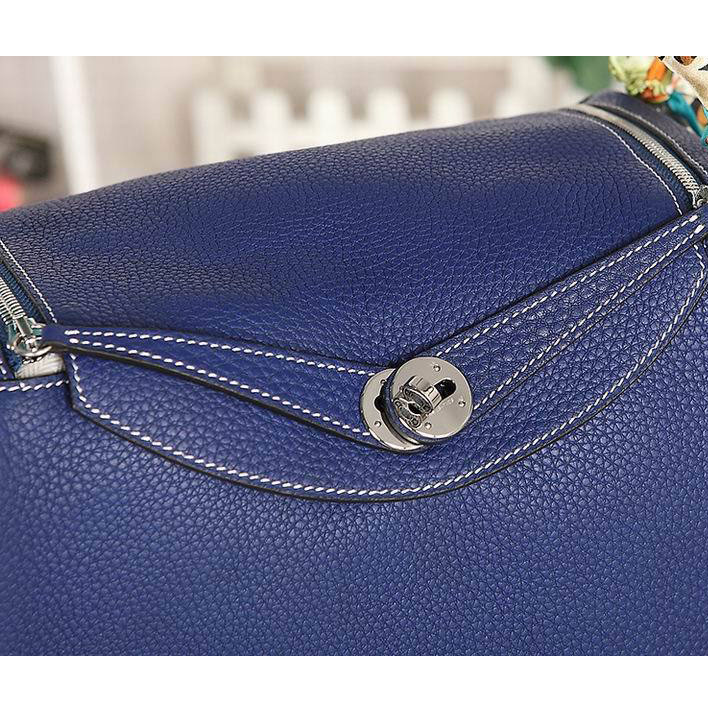 2015 Hermes Lindy 30CM Original Leather Shoulder Bag H1057 Royalblue in Silver