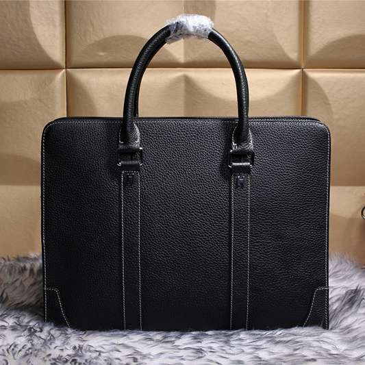 2015 Hermes Mens Briefcase Original Calfskin Leather H9817 in Black