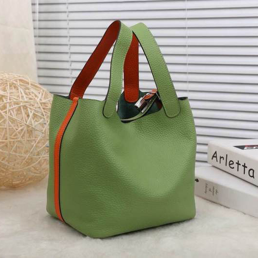 2015 Hermes Picotin Lock MM Bag in Clemence Leather H8616 Green&Orange