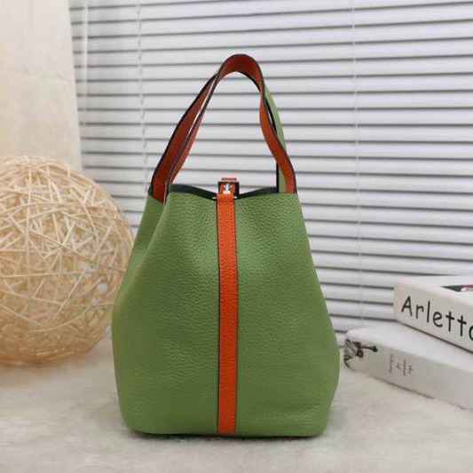 2015 Hermes Picotin Lock MM Bag in Clemence Leather H8616 Green&Orange