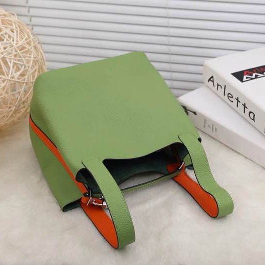 2015 Hermes Picotin Lock MM Bag in Clemence Leather H8616 Green&Orange