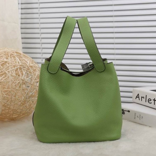 2015 Hermes Picotin Lock MM Bag in Clemence Leather H8616 Green