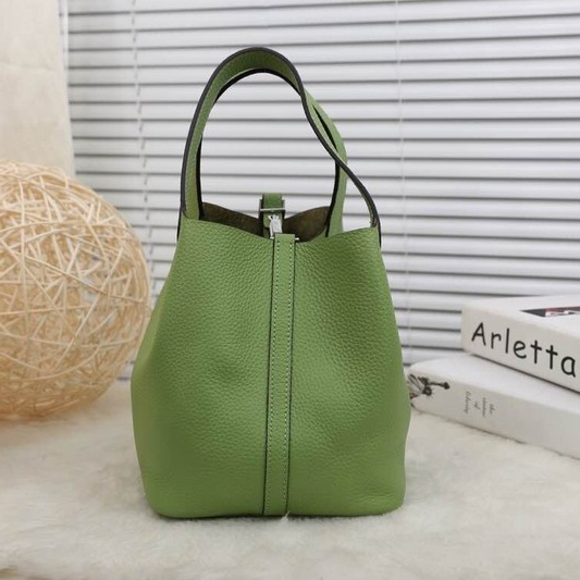 2015 Hermes Picotin Lock MM Bag in Clemence Leather H8616 Green