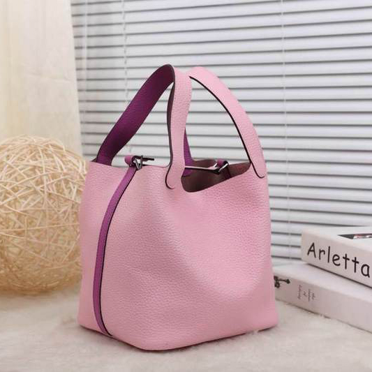 2015 Hermes Picotin Lock MM Bag in Clemence Leather H8616 Pink&Purple