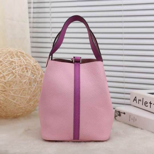 2015 Hermes Picotin Lock MM Bag in Clemence Leather H8616 Pink&Purple