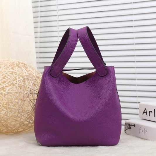 2015 Hermes Picotin Lock MM Bag in Clemence Leather H8616 Purple