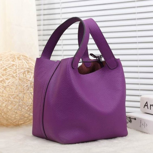 2015 Hermes Picotin Lock MM Bag in Clemence Leather H8616 Purple