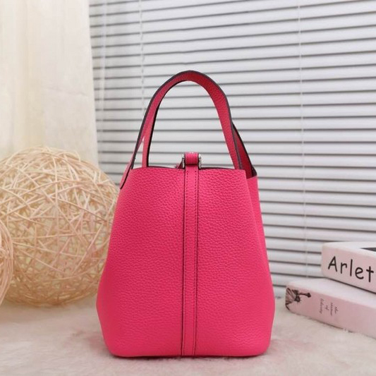 2015 Hermes Picotin Lock MM Bag in Clemence Leather H8616 Rose