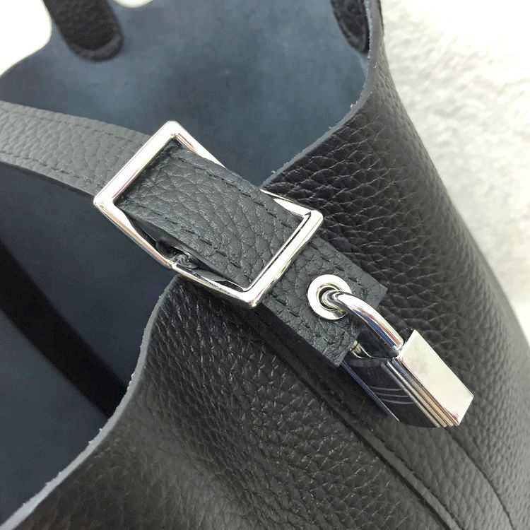 2015 Hermes Picotin Lock MM Bags Clemence Leather H1048 Black