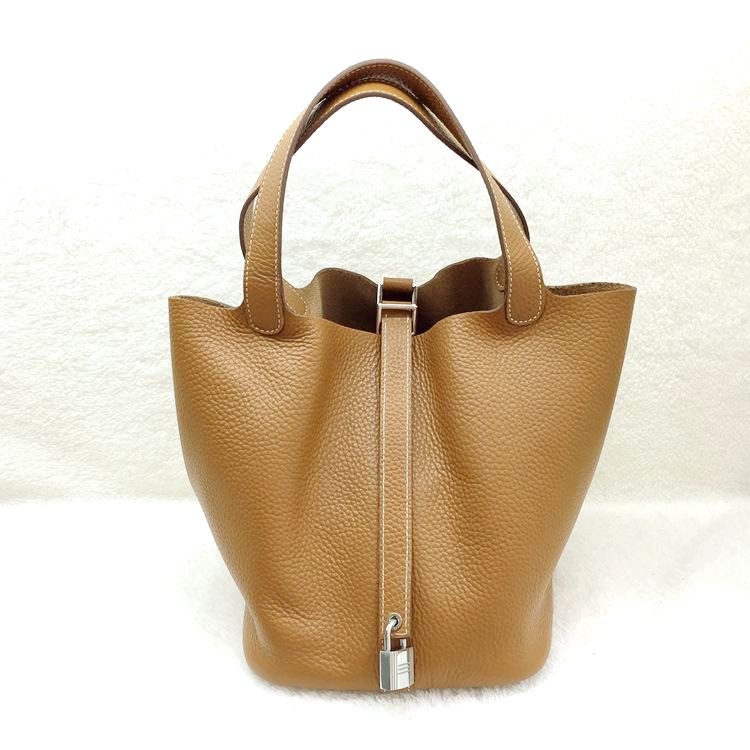 2015 Hermes Picotin Lock MM Bags Clemence Leather H1048 Camel