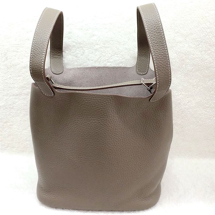 2015 Hermes Picotin Lock MM Bags Clemence Leather H1048 DarkGrey