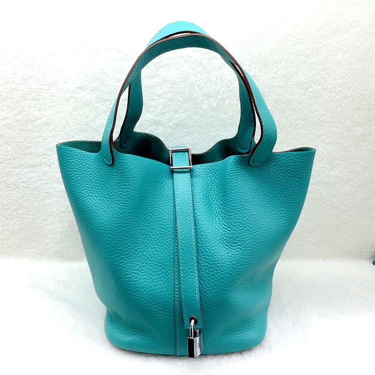 2015 Hermes Picotin Lock MM Bags Clemence Leather H1048 LakeGreen