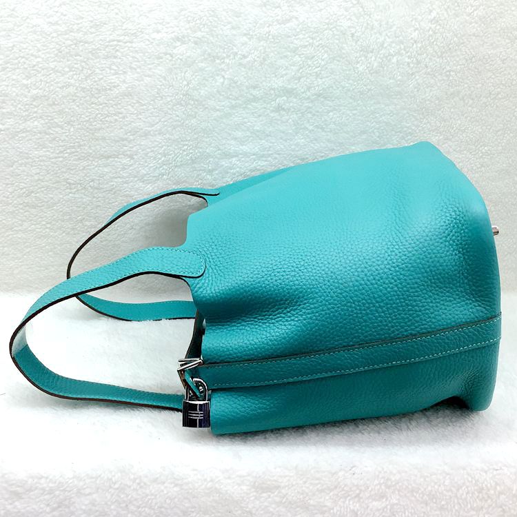 2015 Hermes Picotin Lock MM Bags Clemence Leather H1048 LakeGreen