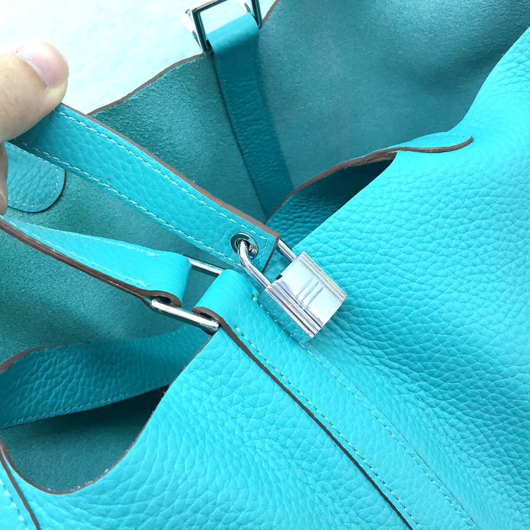 2015 Hermes Picotin Lock MM Bags Clemence Leather H1048 LakeGreen