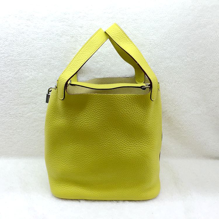 2015 Hermes Picotin Lock MM Bags Clemence Leather H1048 Lemon