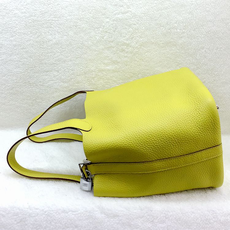 2015 Hermes Picotin Lock MM Bags Clemence Leather H1048 Lemon