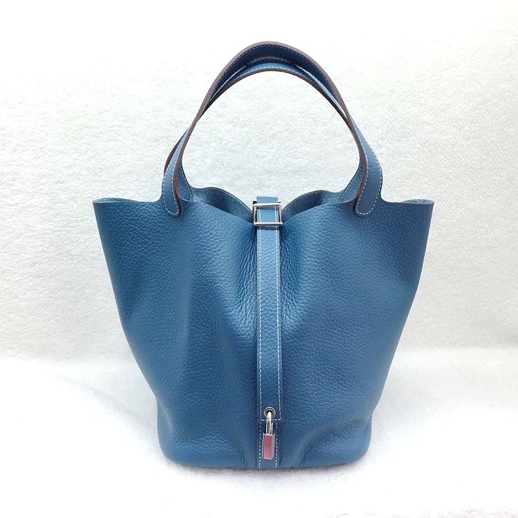 2015 Hermes Picotin Lock MM Bags Clemence Leather H1048 Light blue