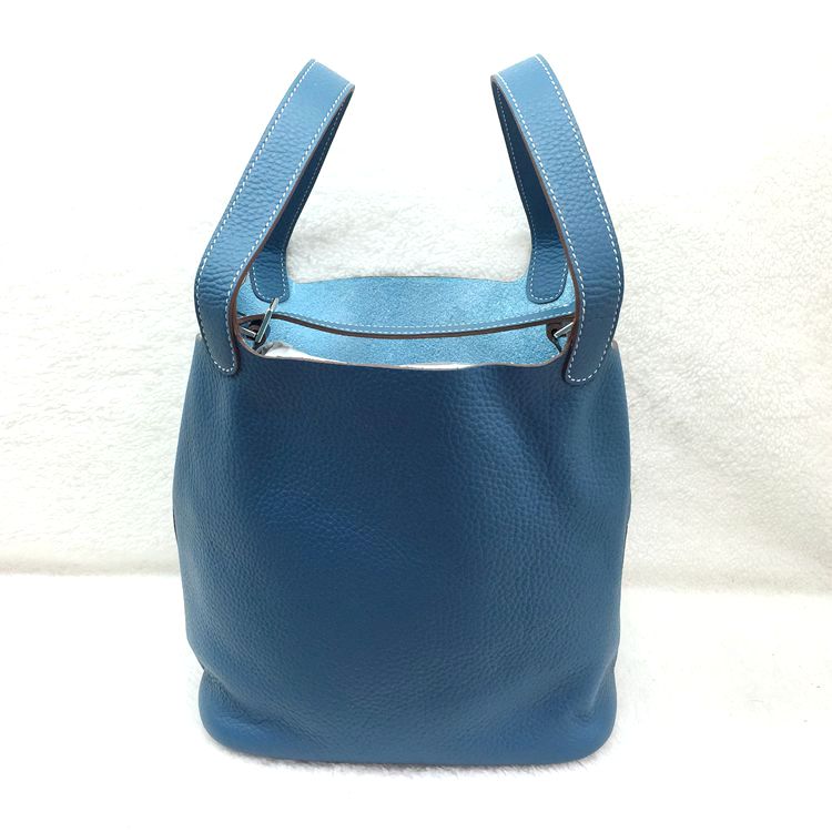 2015 Hermes Picotin Lock MM Bags Clemence Leather H1048 Light blue