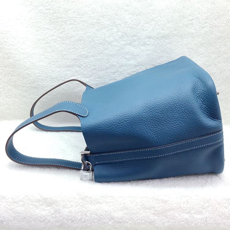 2015 Hermes Picotin Lock MM Bags Clemence Leather H1048 Light blue