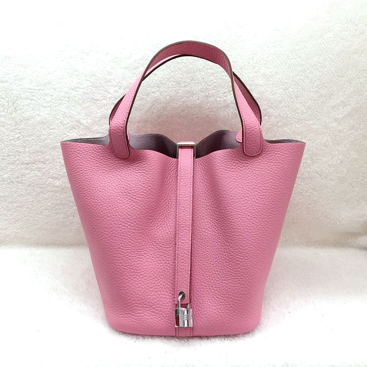 2015 Hermes Picotin Lock MM Bags Clemence Leather H1048 Pink