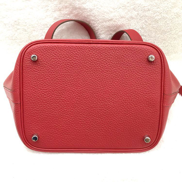 2015 Hermes Picotin Lock MM Bags Clemence Leather H1048 Red