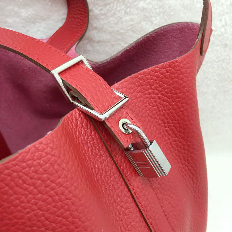 2015 Hermes Picotin Lock MM Bags Clemence Leather H1048 Red