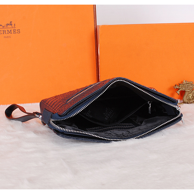 2015 Hermes crocodile Leather Clutch H319 Dark Blue