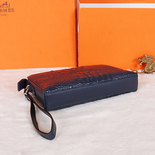 2015 Hermes crocodile Leather Clutch H319 Dark Blue