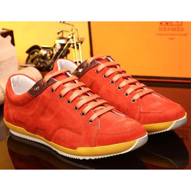 2015 Hermes men buckskin Embossed sport casual shoes