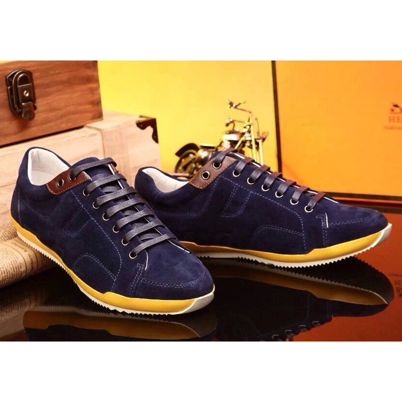 2015 Hermes men buckskin Embossed sport casual shoes