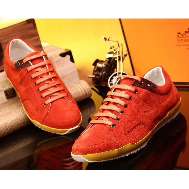 2015 Hermes men buckskin Embossed sport casual shoes