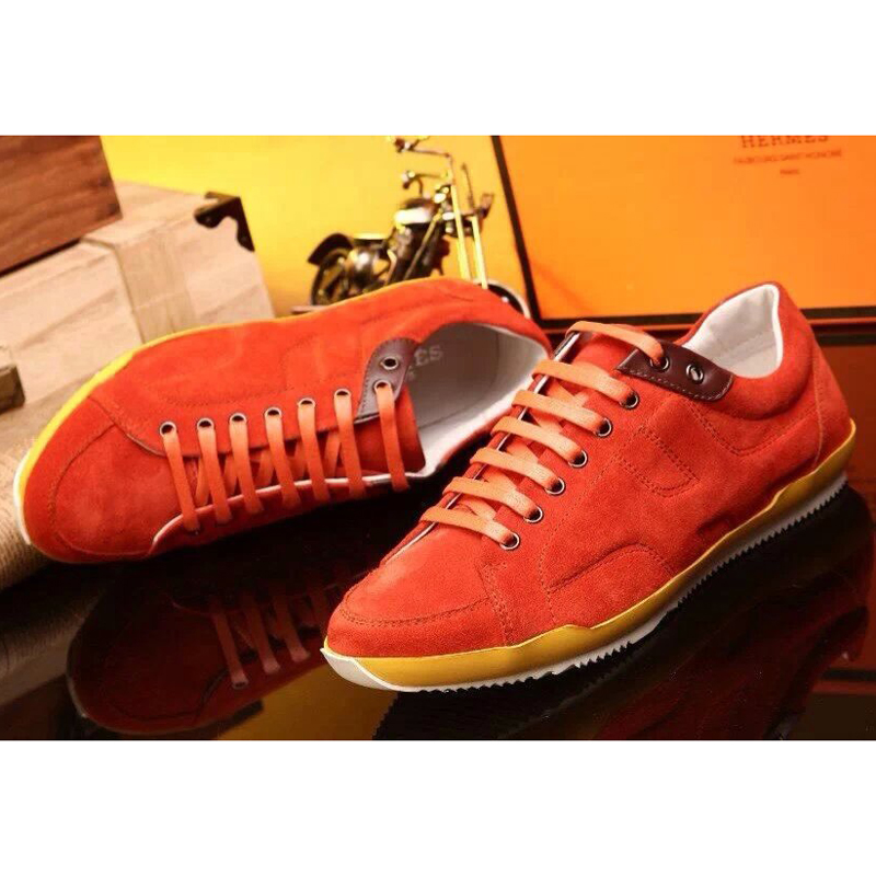 2015 Hermes men buckskin Embossed sport casual shoes