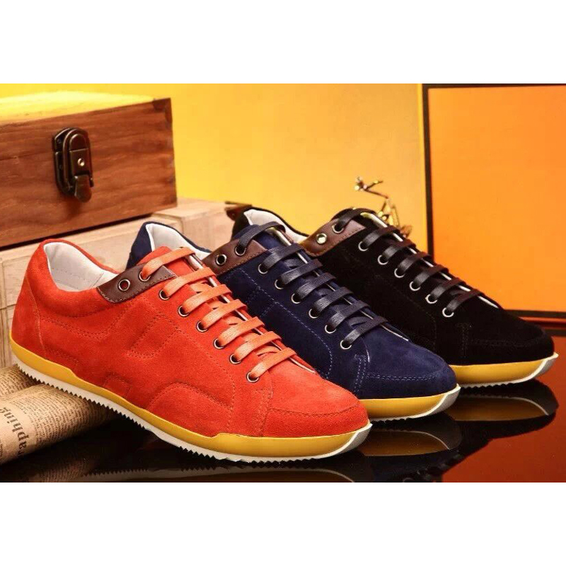 2015 Hermes men buckskin Embossed sport casual shoes