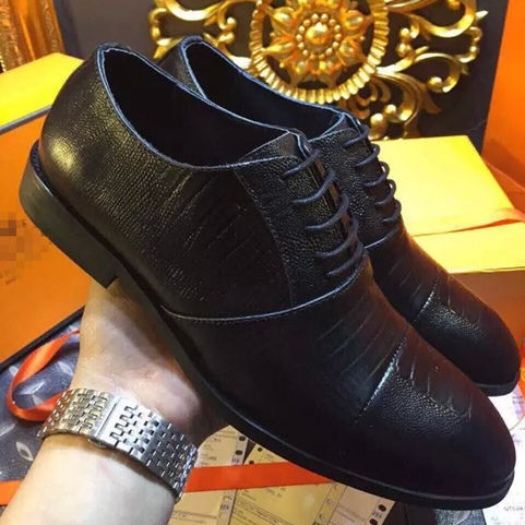 2015 Hermes men business  shoes in Lizard stripe leather