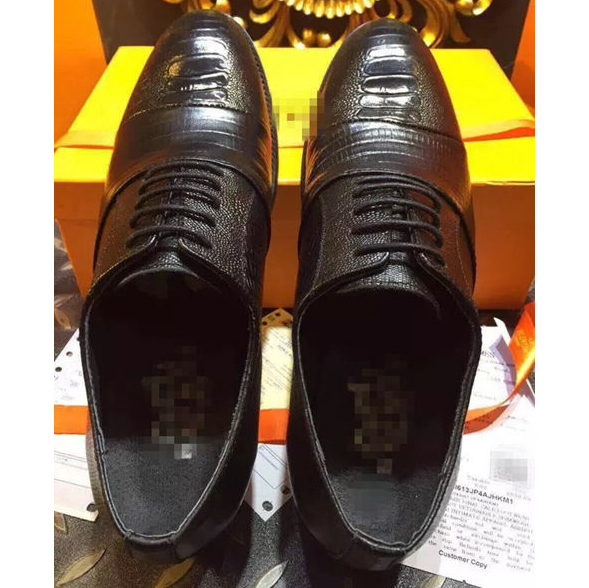 2015 Hermes men business  shoes in Lizard stripe leather