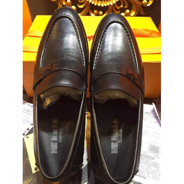 2015 Hermes men business shoes in calf leather