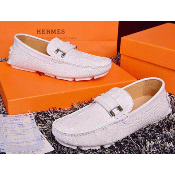 2015 Hermes men casual shoes in Crocodile Stripe leather