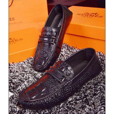 2015 Hermes men casual shoes in Crocodile Stripe leather