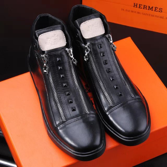 2015 Hermes men rivet High-top boots