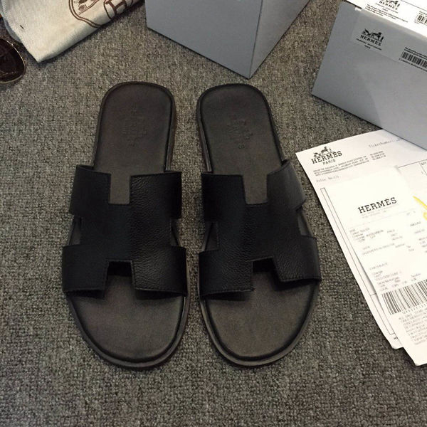 2015 Hermes men slippers shoes in soft leather