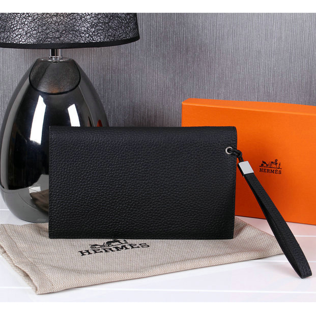 2015 Hermes wallet Grainy Leather H8056 Black