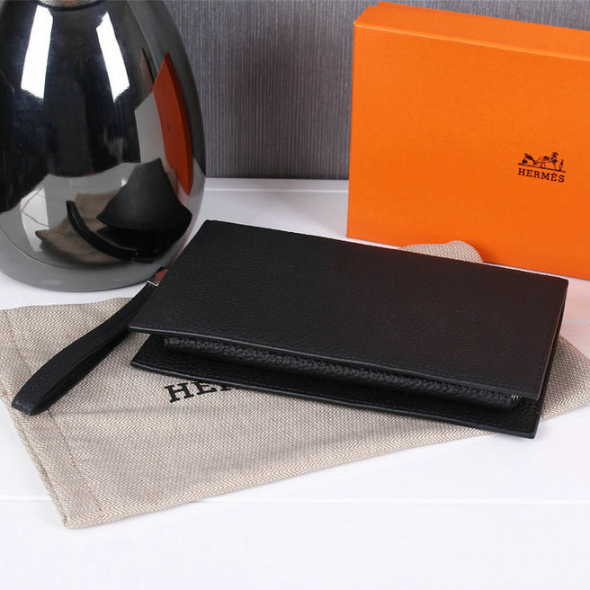 2015 Hermes wallet Grainy Leather H8056 Black