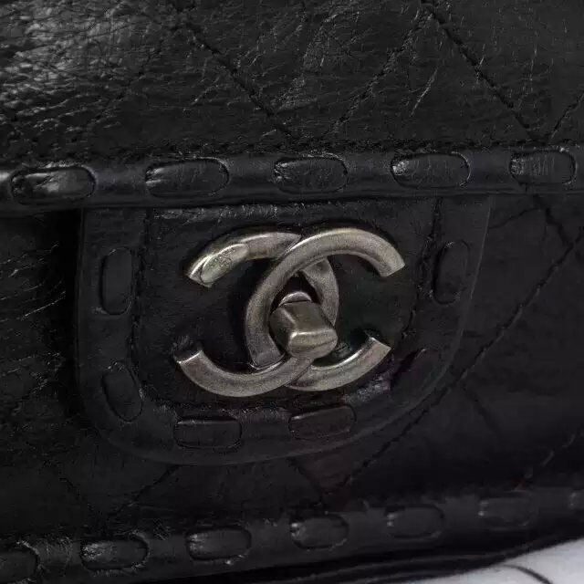 2015 Latest Chanel Shoulder Bag Original Iridescent Leather A59550 Black