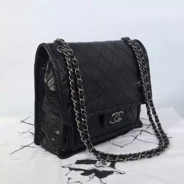 2015 Latest Chanel Shoulder Bag Original Iridescent Leather A59550 Black